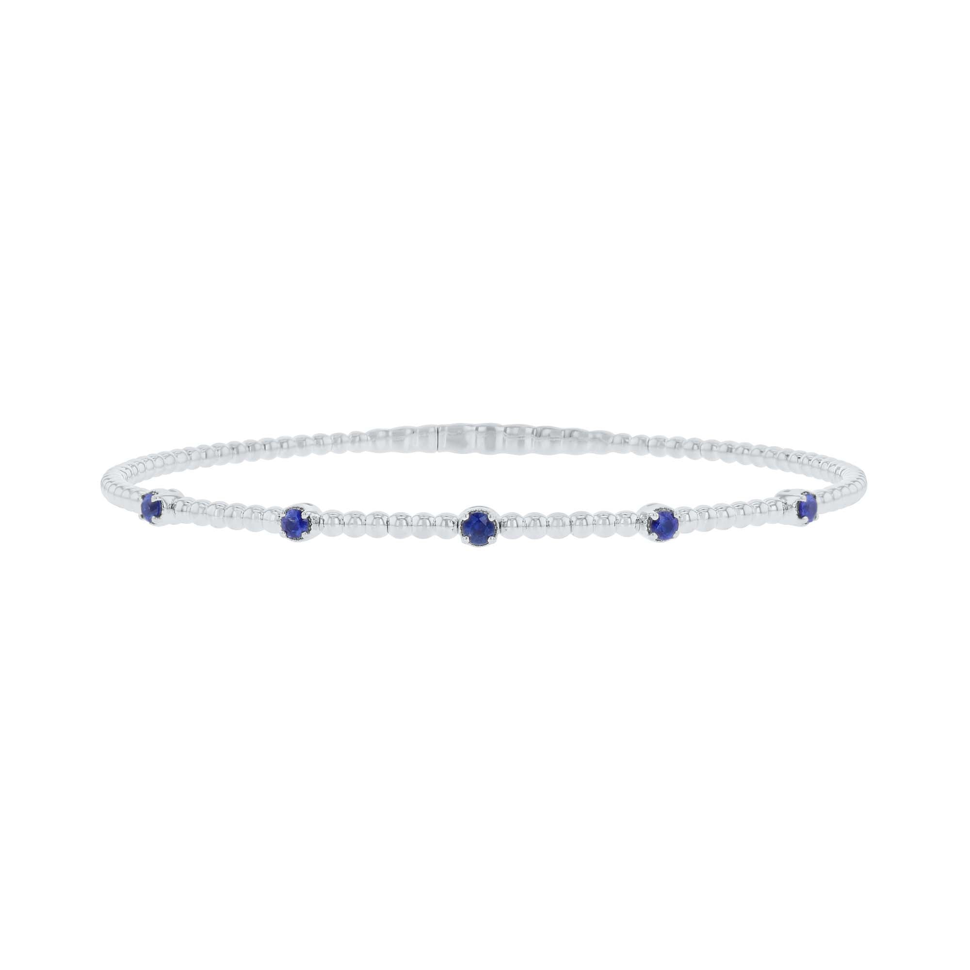 Seductive Station Sapphire Bangle Bracelet
