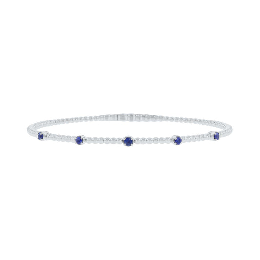 Seductive Station Sapphire Bangle Bracelet