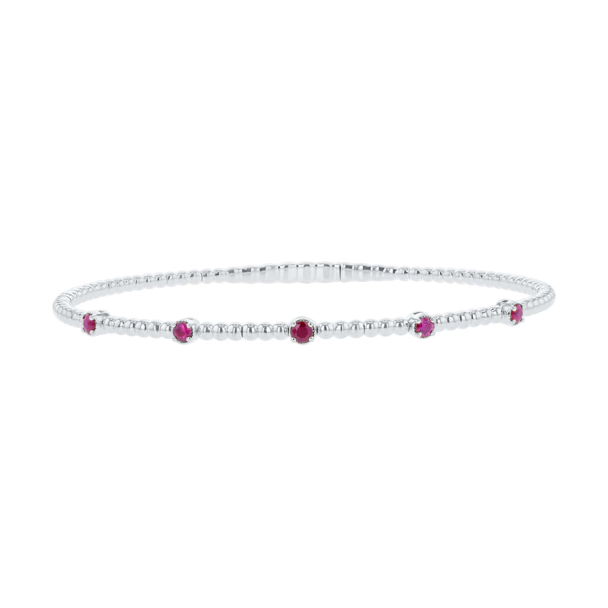 Seductive Station Ruby Bangle Bracelet