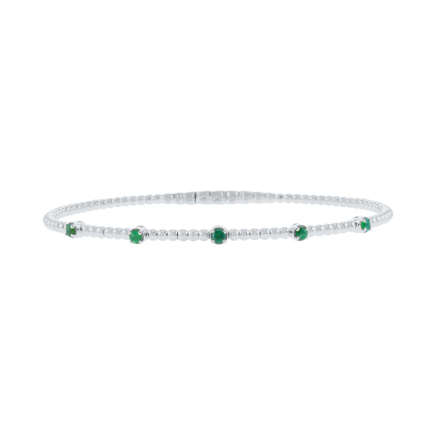 Seductive Station Emerald Bangle Bracelet
