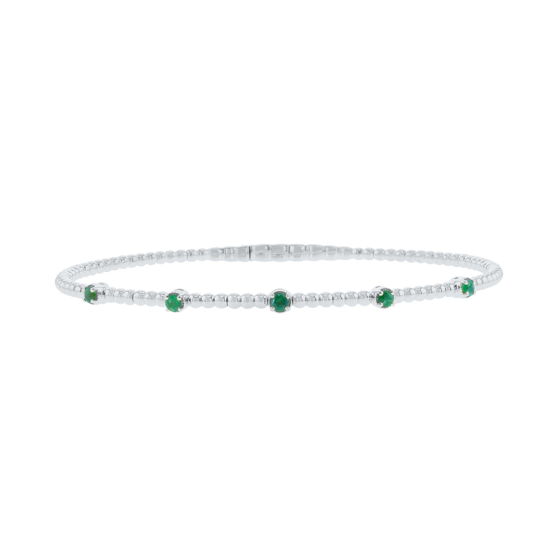 Seductive Station Emerald Bangle Bracelet