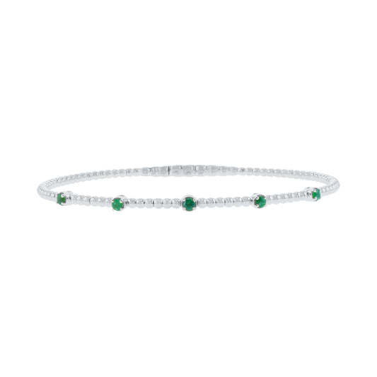 Seductive Station Emerald Bangle Bracelet