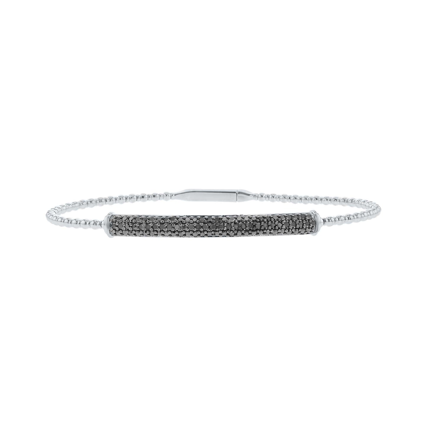 Beaming Bar Black Diamond Bangle Bracelet