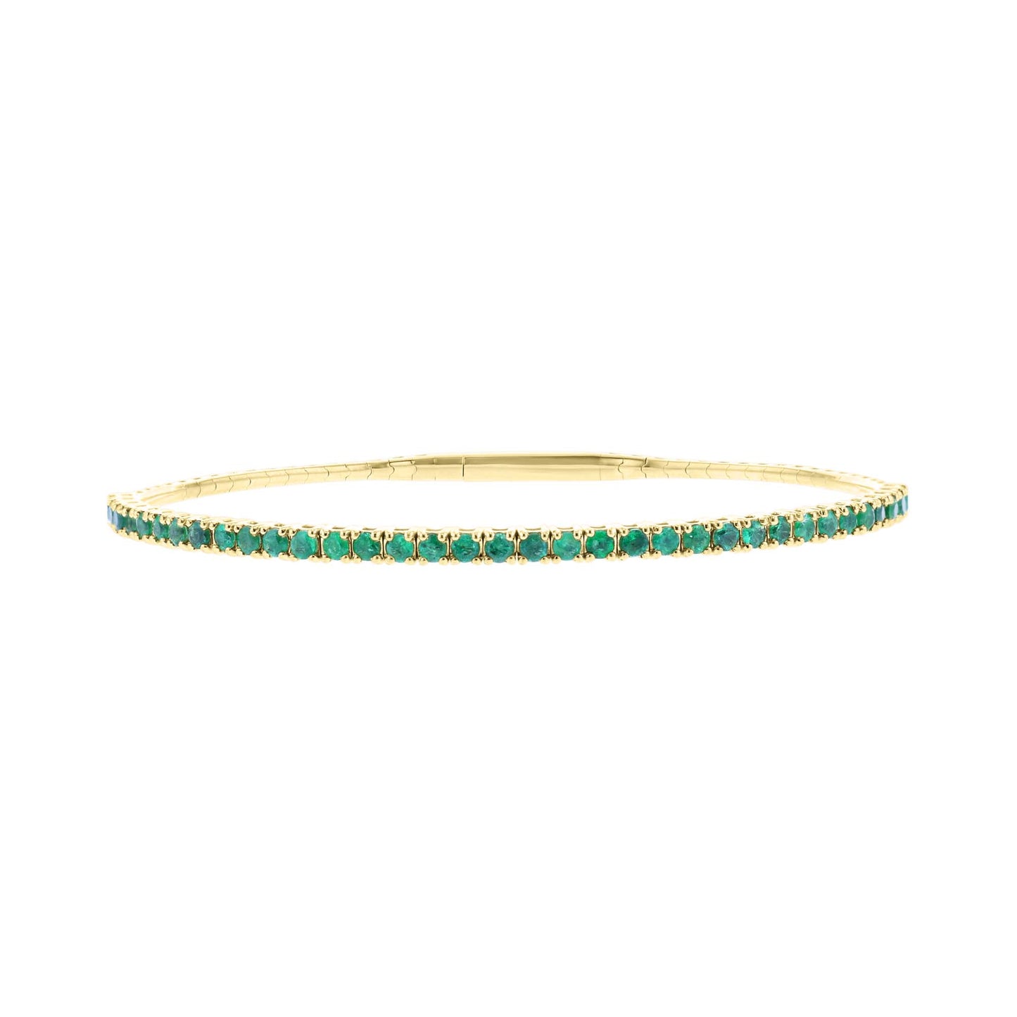 Panoramic Pave Emerald Bangle Bracelet