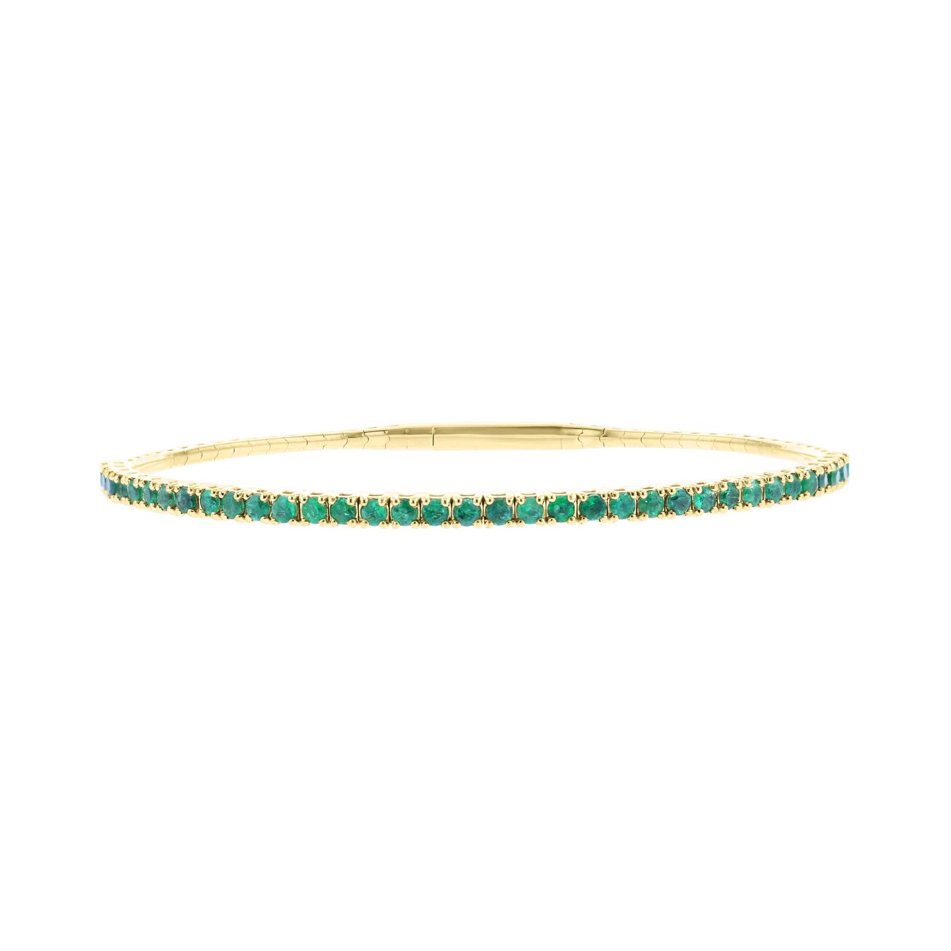 Panoramic Pave Emerald Bangle Bracelet