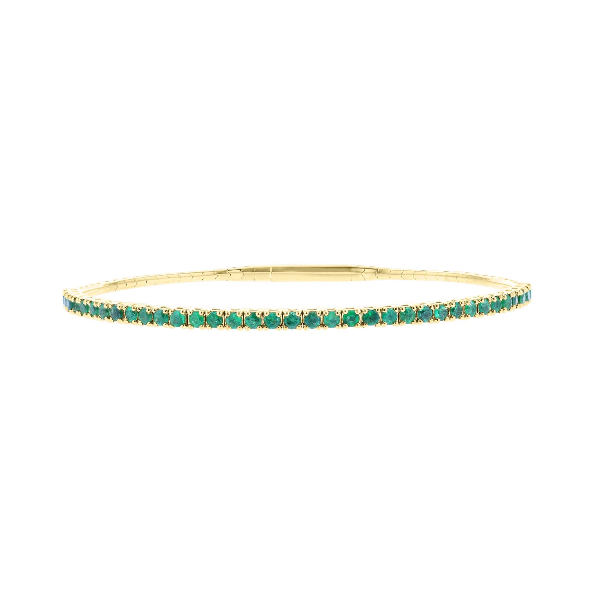 Panoramic Pave Emerald Bangle Bracelet