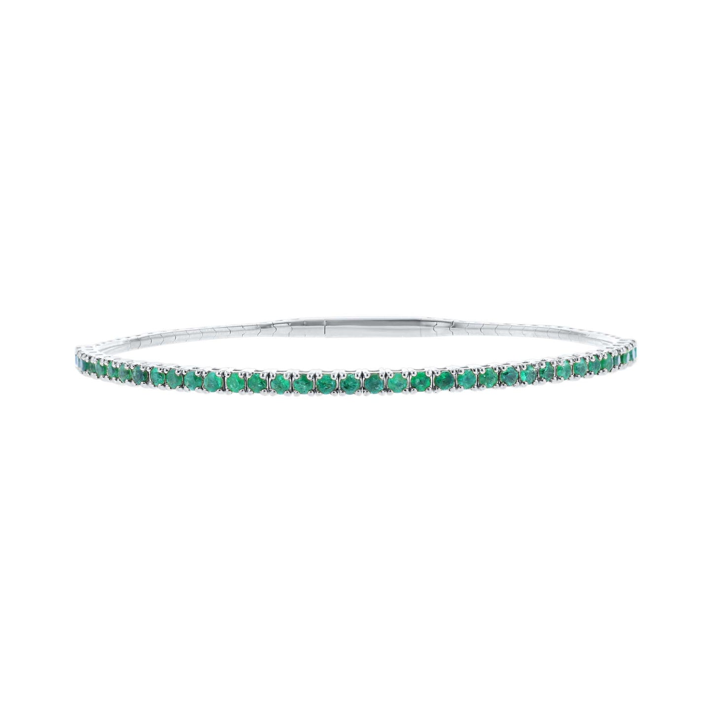 Panoramic Pave Emerald Bangle Bracelet