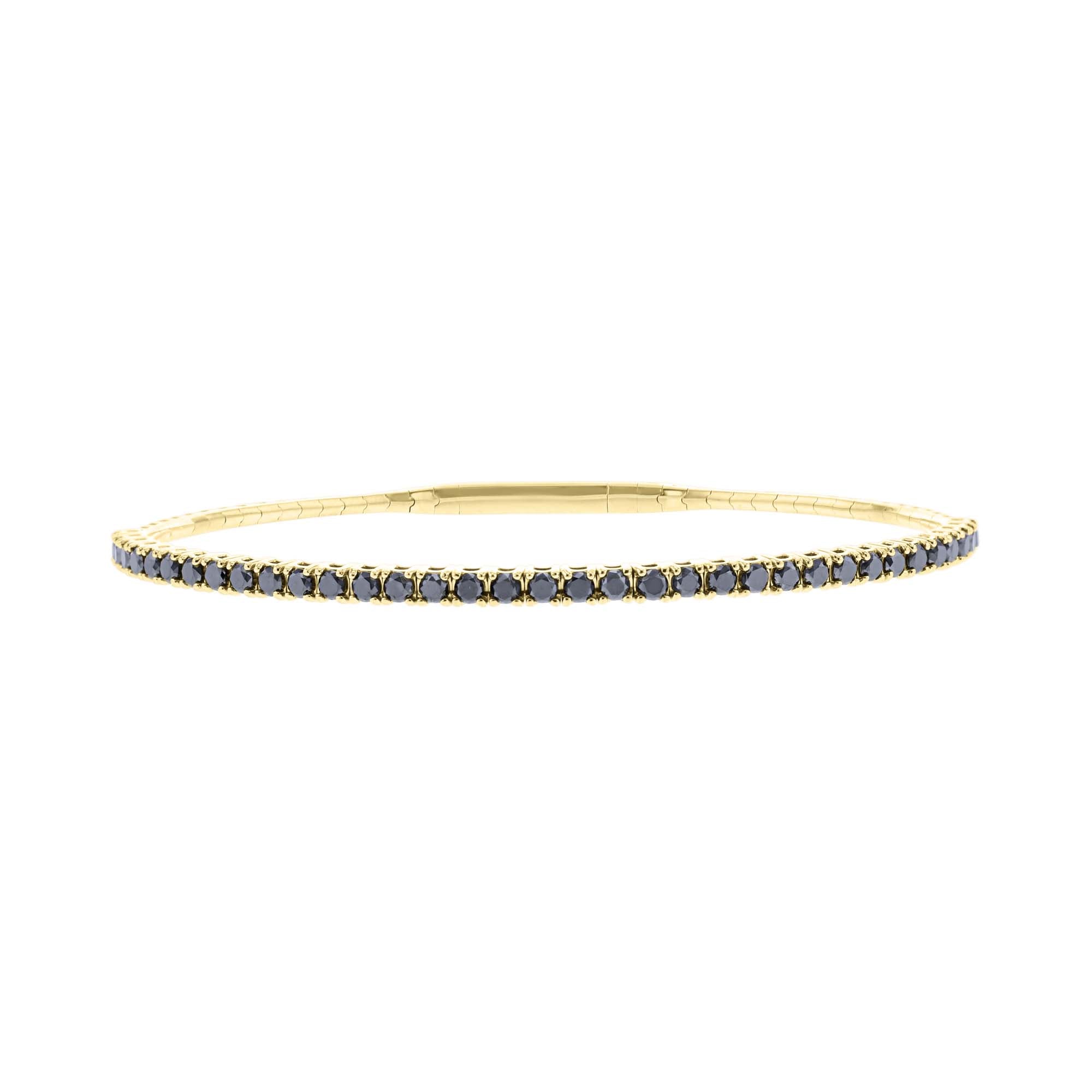 Panoramic Pave Black Diamond Bangle Bracelet