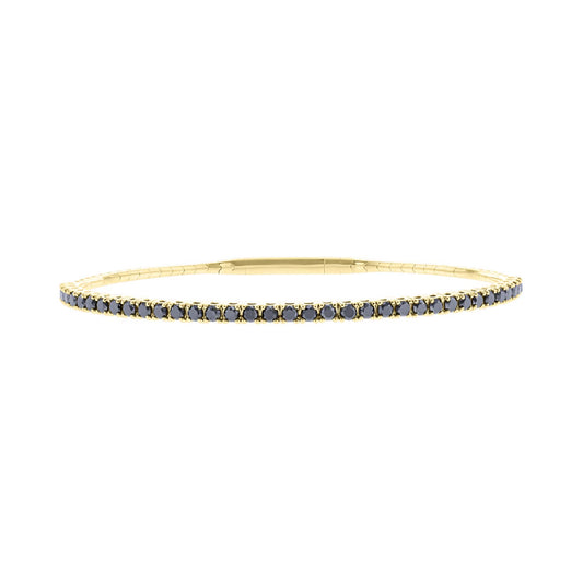 Panoramic Pave Black Diamond Bangle Bracelet
