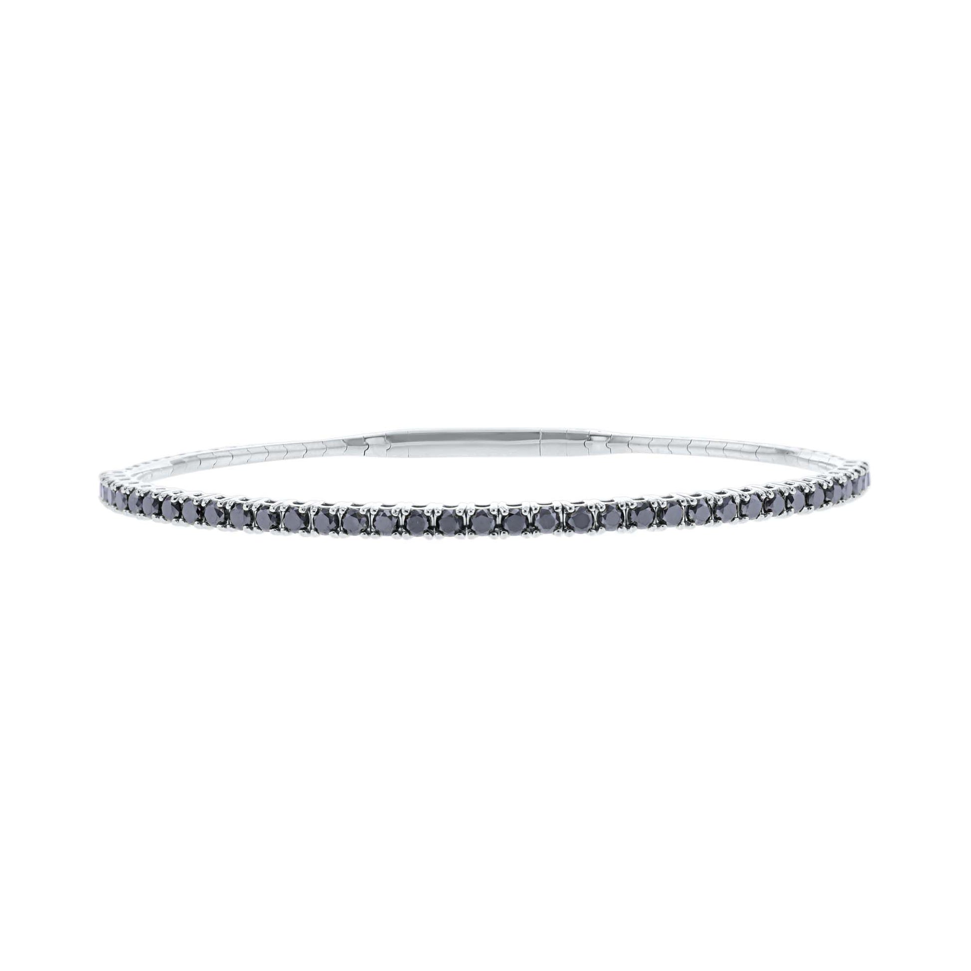 Panoramic Pave Black Diamond Bangle Bracelet