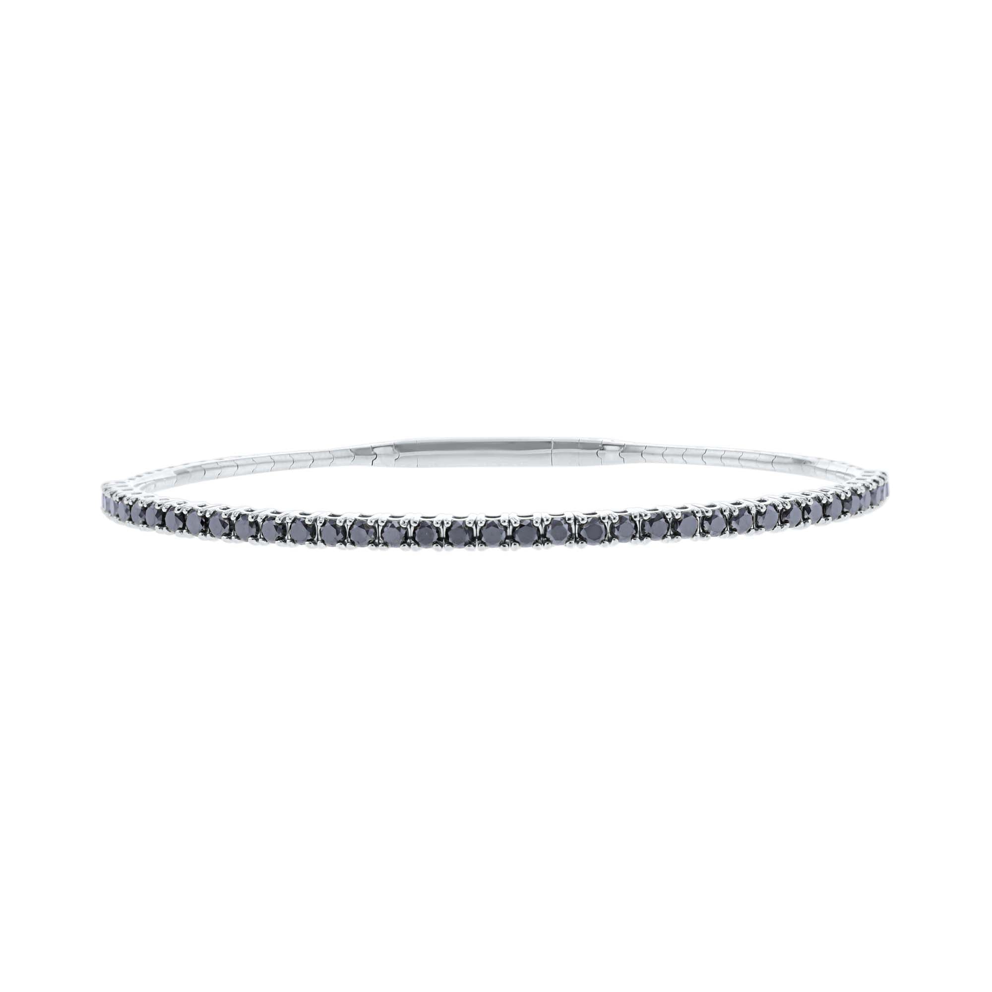 Panoramic Pave Black Diamond Bangle Bracelet