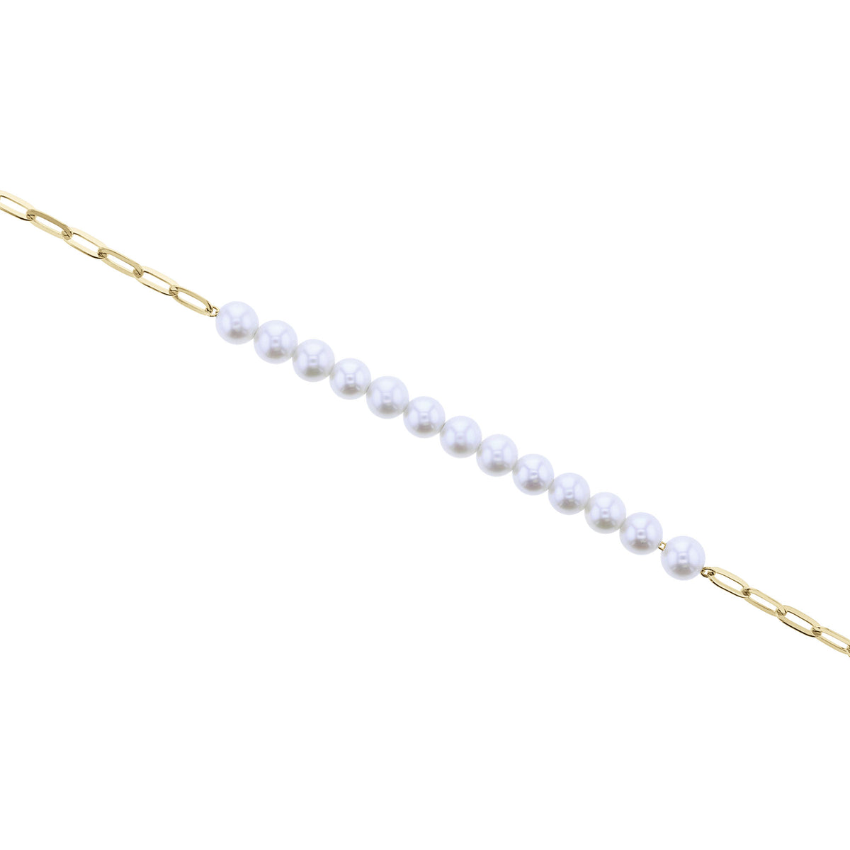 Michelle Pearl Paperclip Chain Bracelet