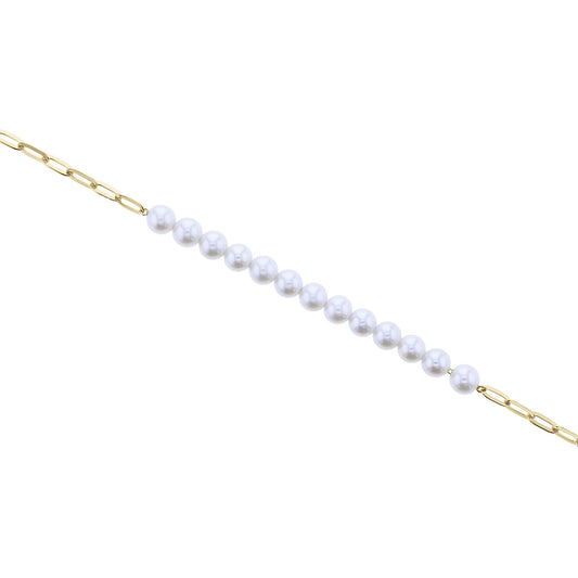 Michelle Pearl Paperclip Chain Bracelet