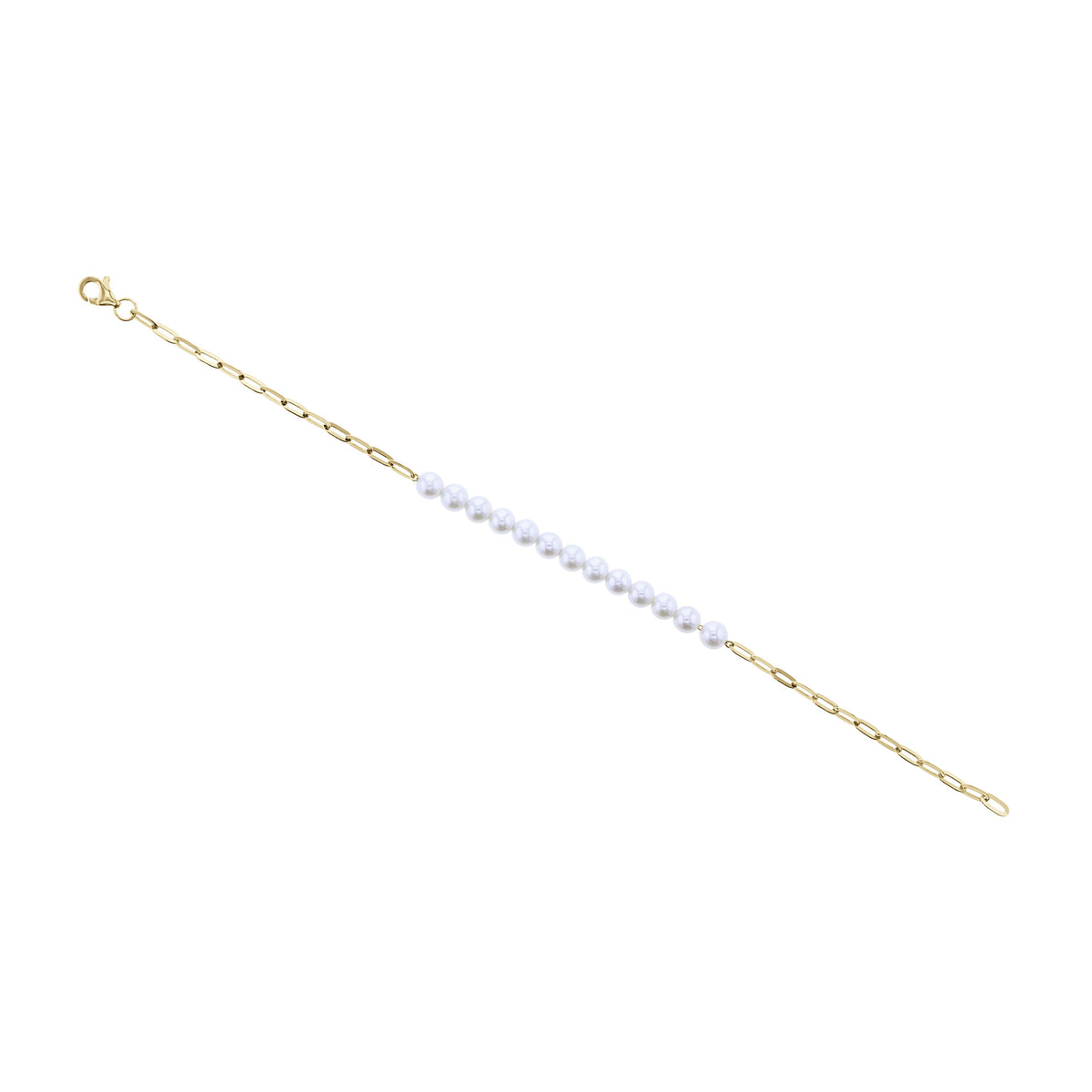 Michelle Pearl Paperclip Chain Bracelet