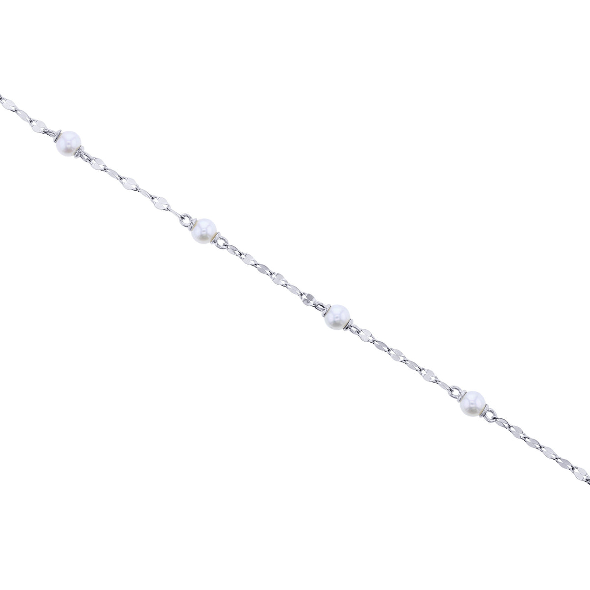 Michelle Pearl Sparkle Chain Station Bracelet