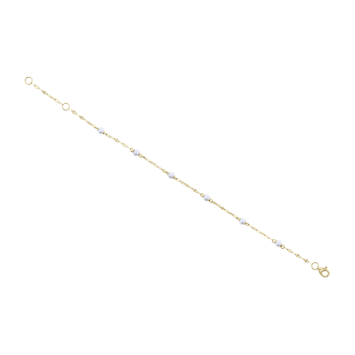 Michelle Pearl Sparkle Chain Station Bracelet