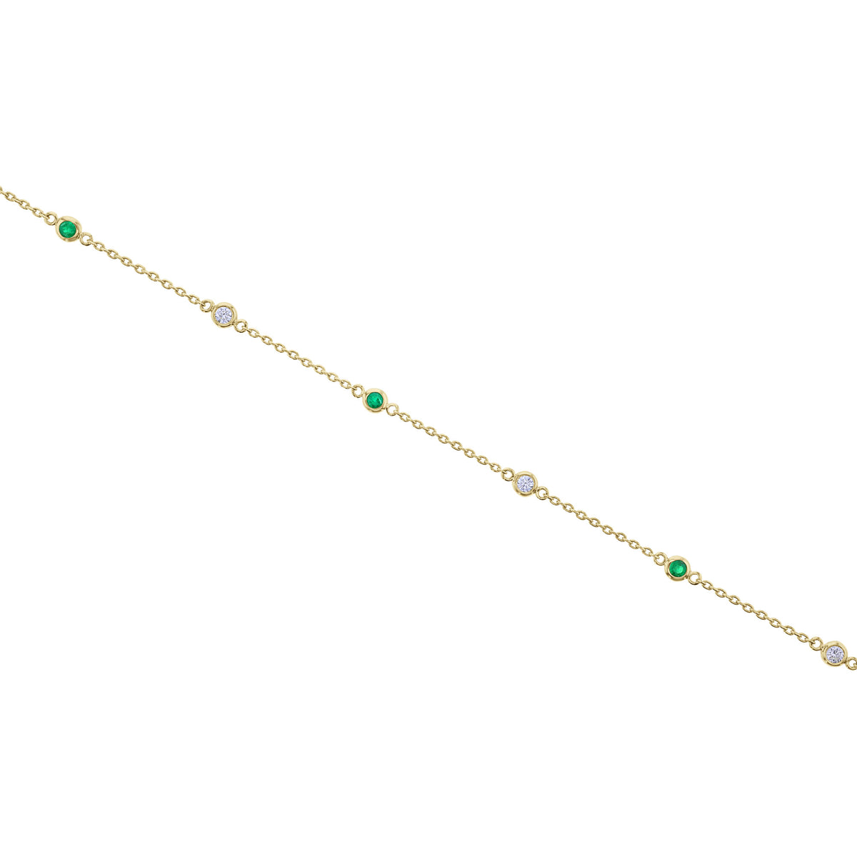 Zinnia Emerald & Diamond Station Bracelet