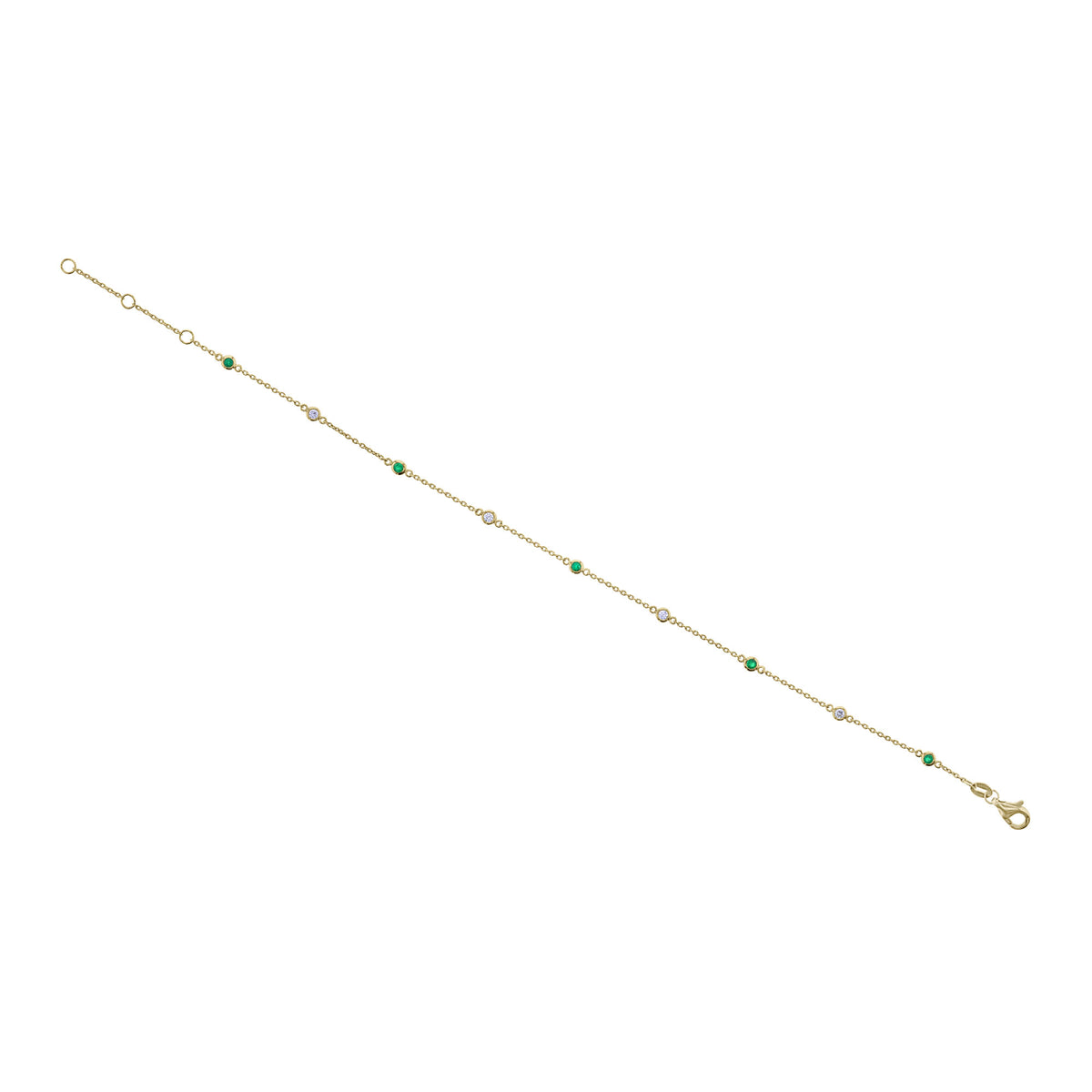 Zinnia Emerald & Diamond Station Bracelet