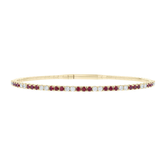 Ravishing Ruby & Diamond Bangle Bracelet