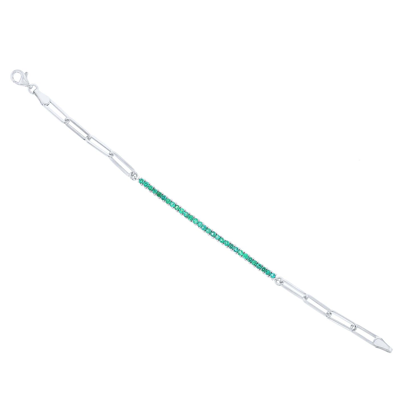 Erin Emerald Paper Clip Bracelet