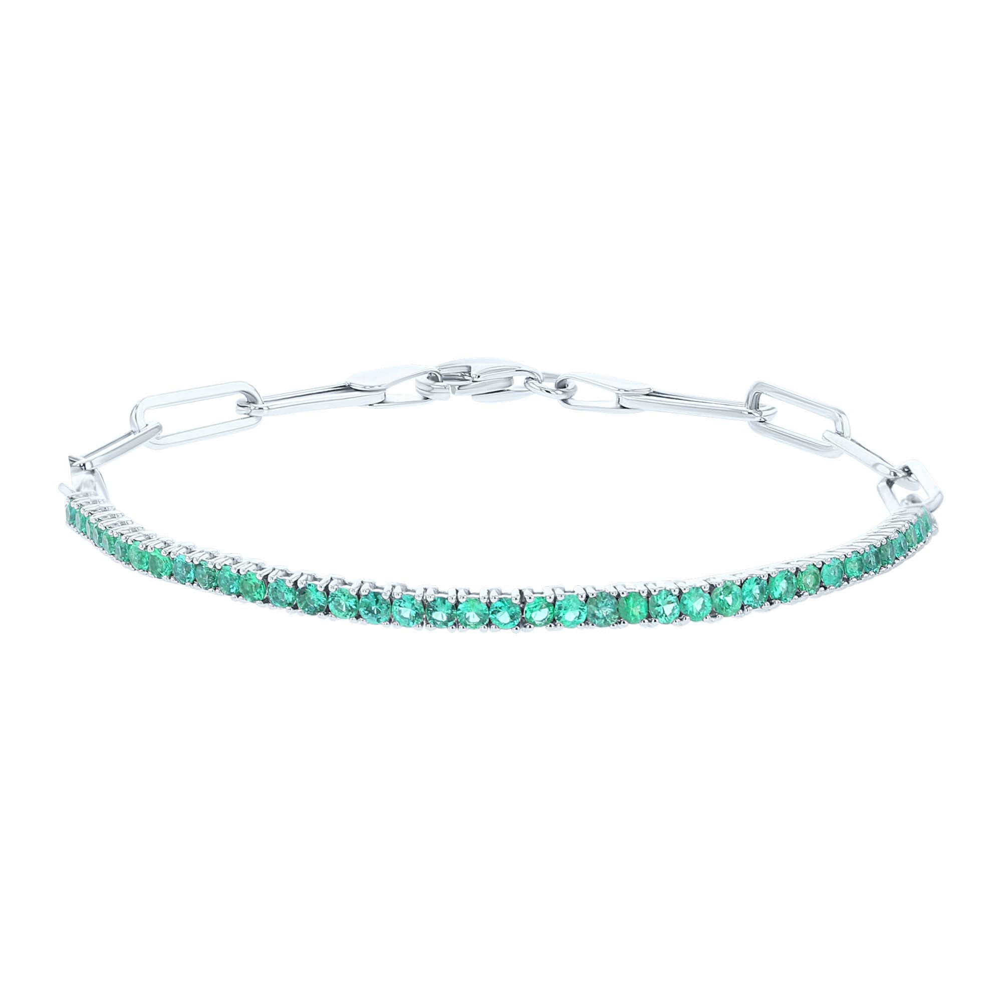 Erin Emerald Paper Clip Bracelet