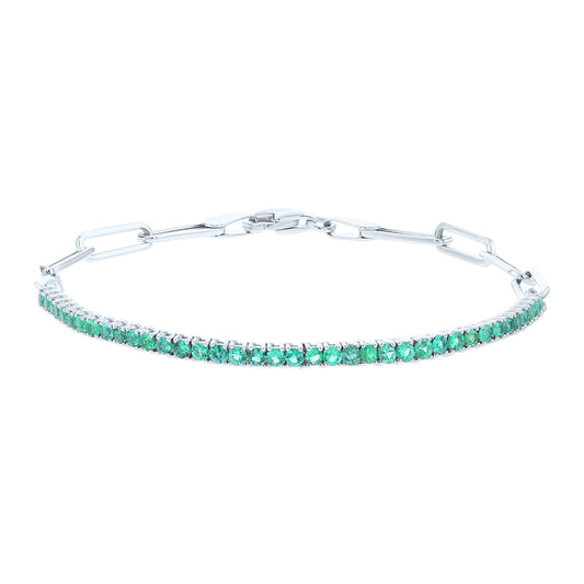 Erin Emerald Paper Clip Bracelet