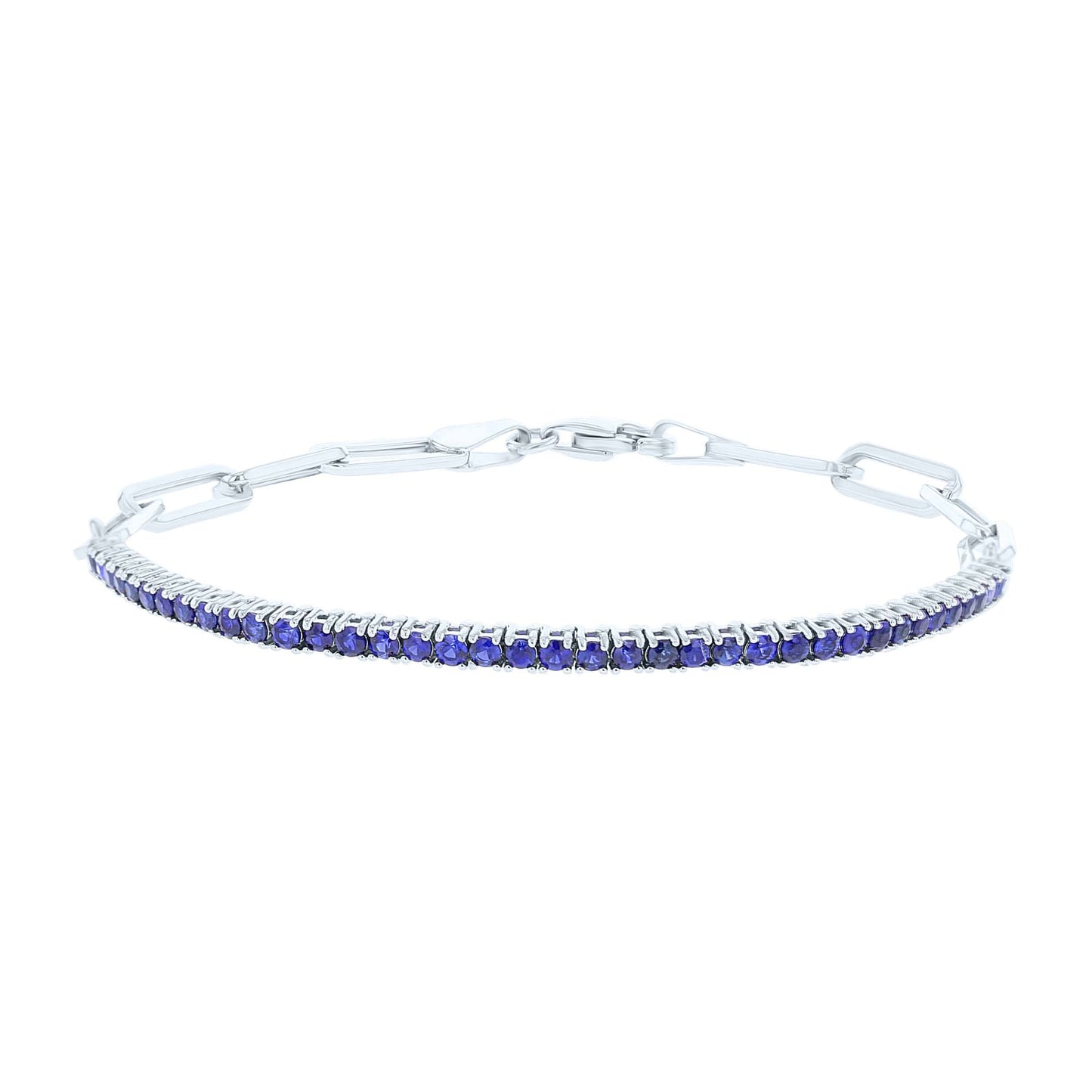 Skylar Sapphire Paper Clip Bracelet