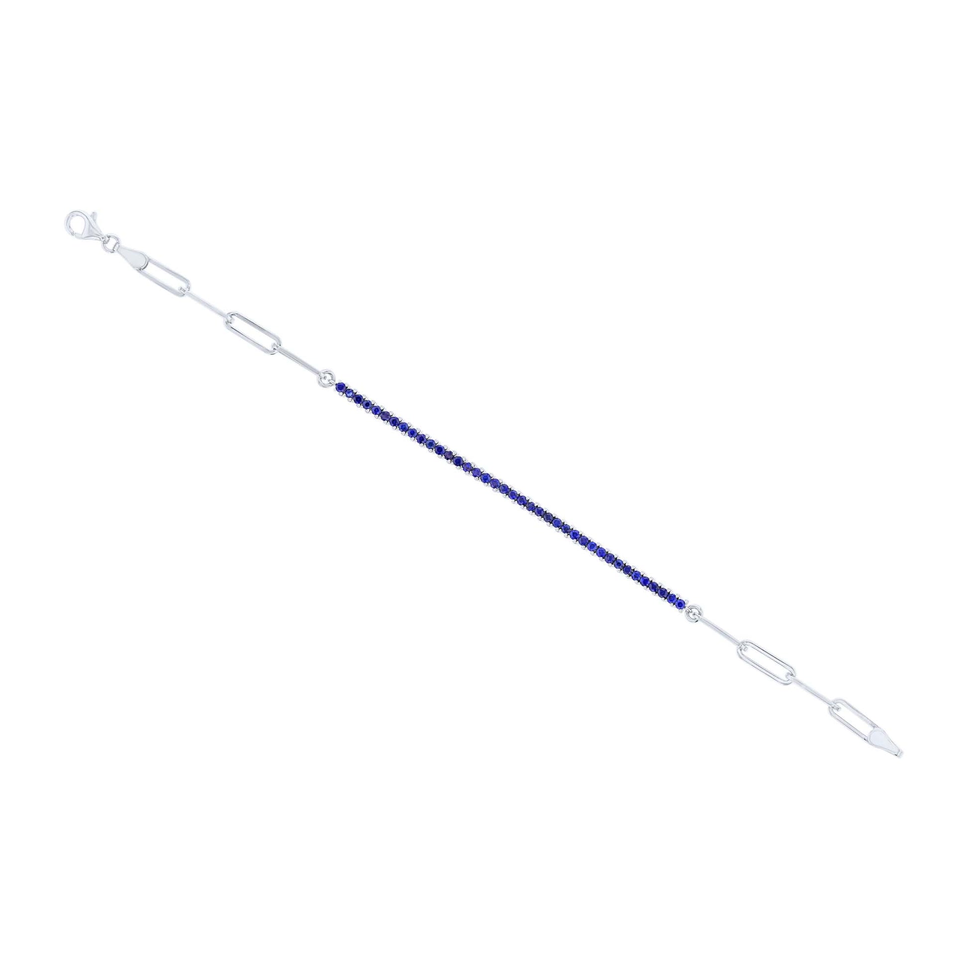 Skylar Sapphire Paper Clip Bracelet
