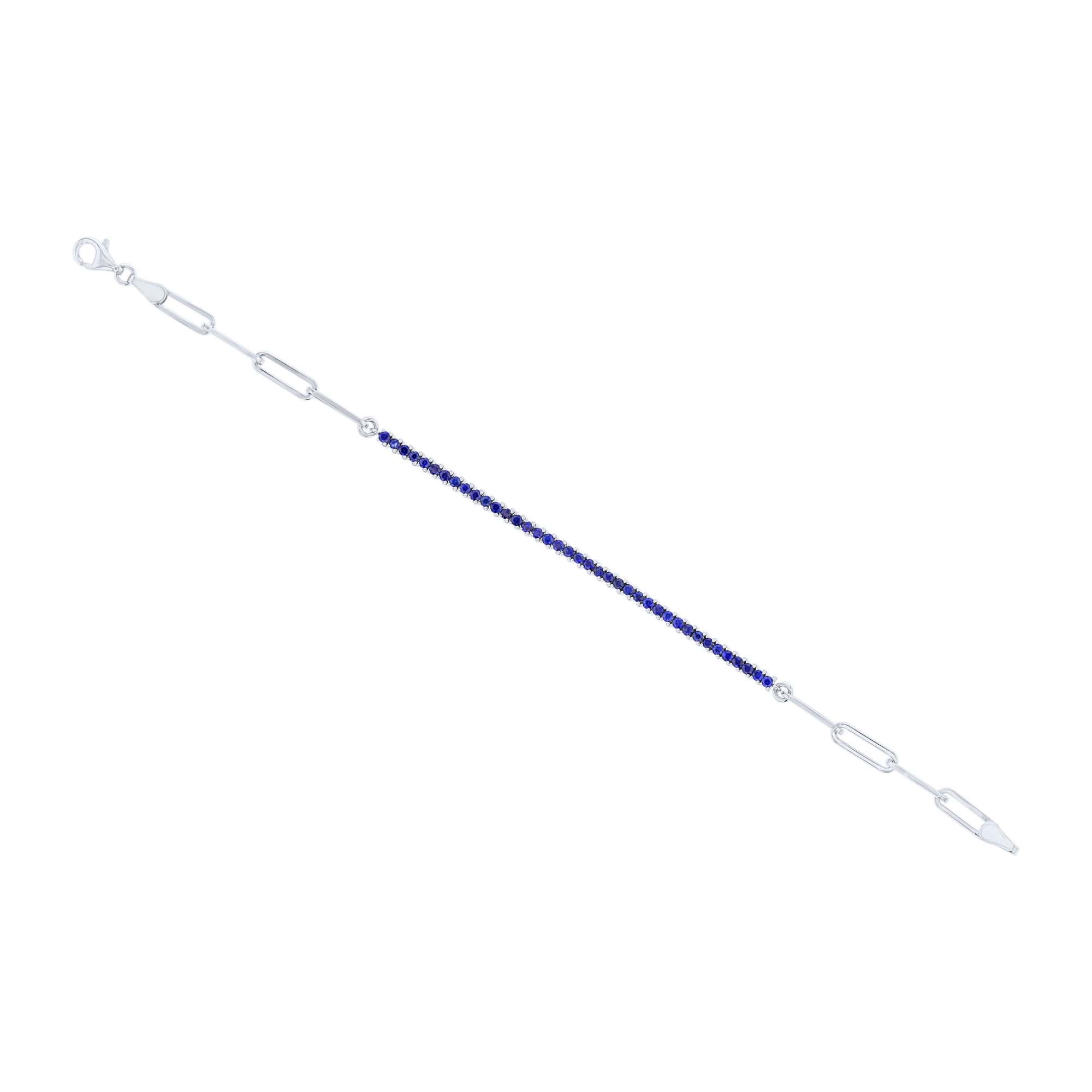 Skylar Sapphire Paper Clip Bracelet