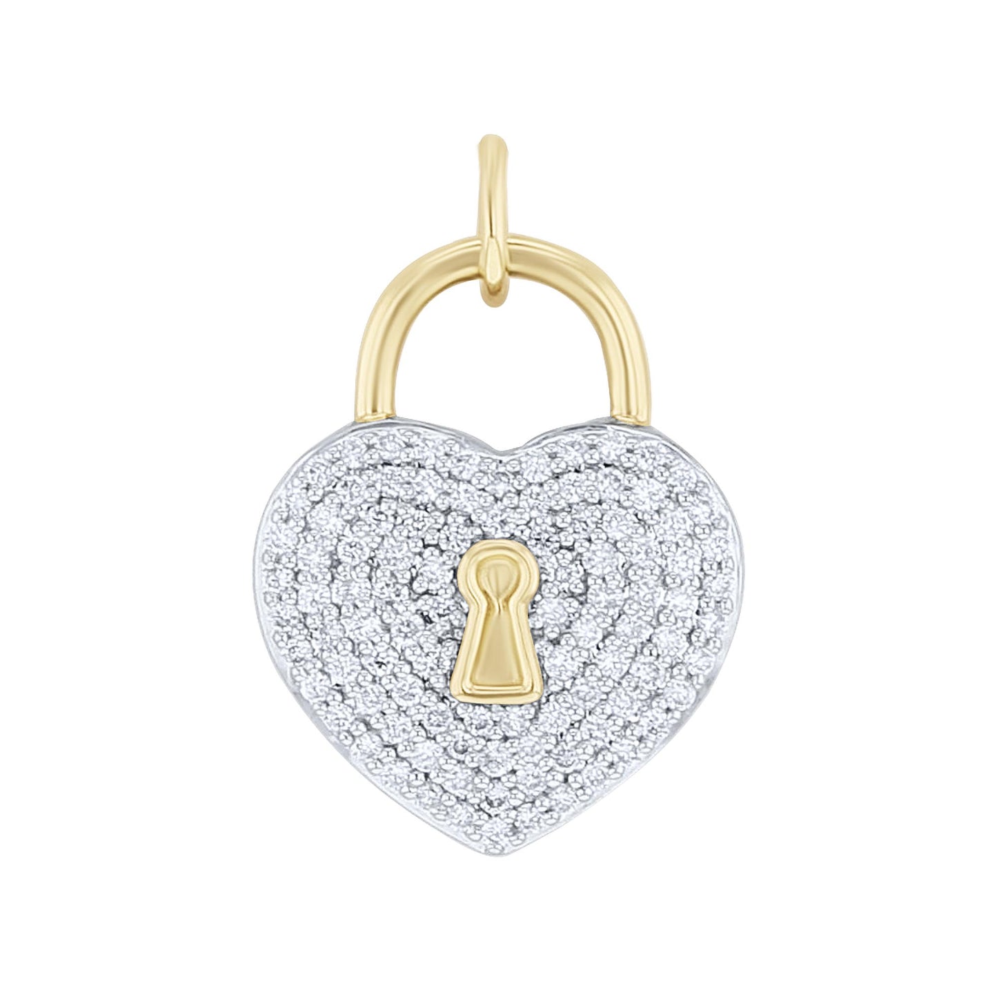 Locked Heart Pave Diamond Charm