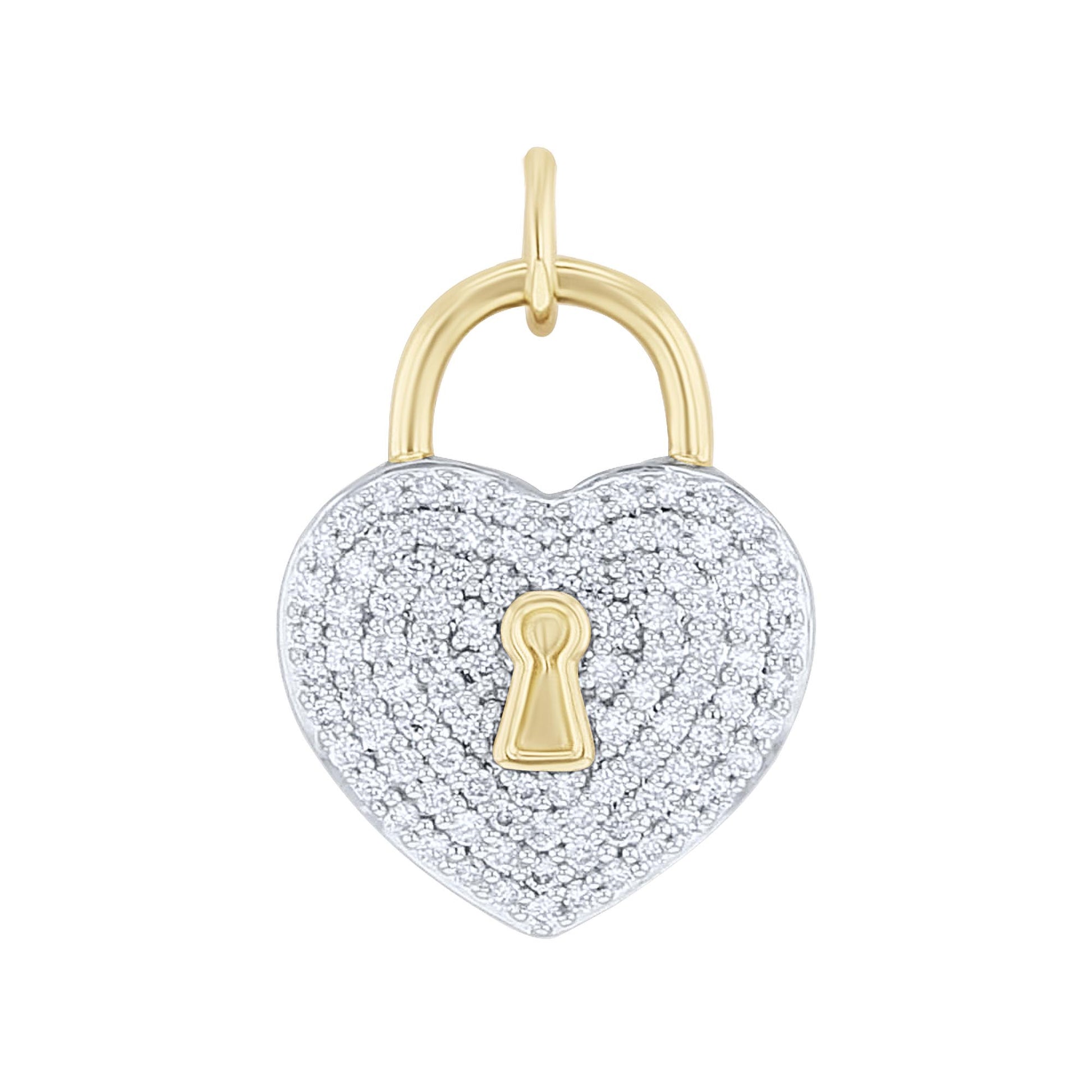Locked Heart Pave Diamond Charm