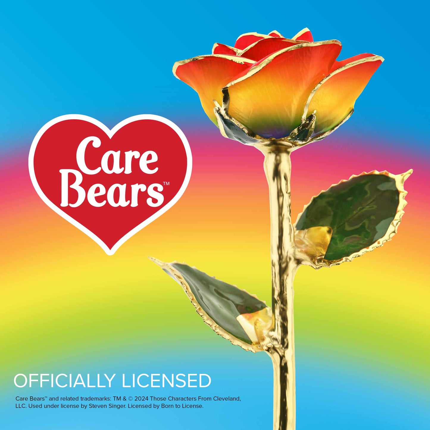 Care Bears Rainbow 24kt Gold Dipped Rose