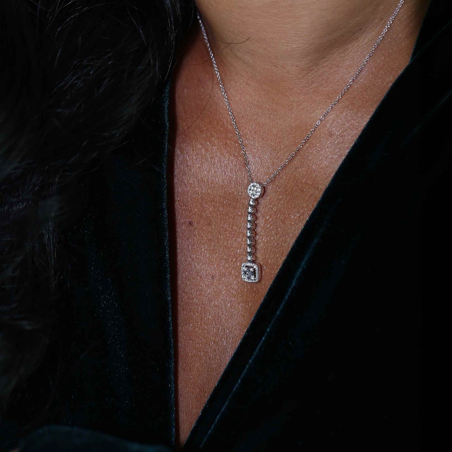 Rockette Diamond Drop Necklace