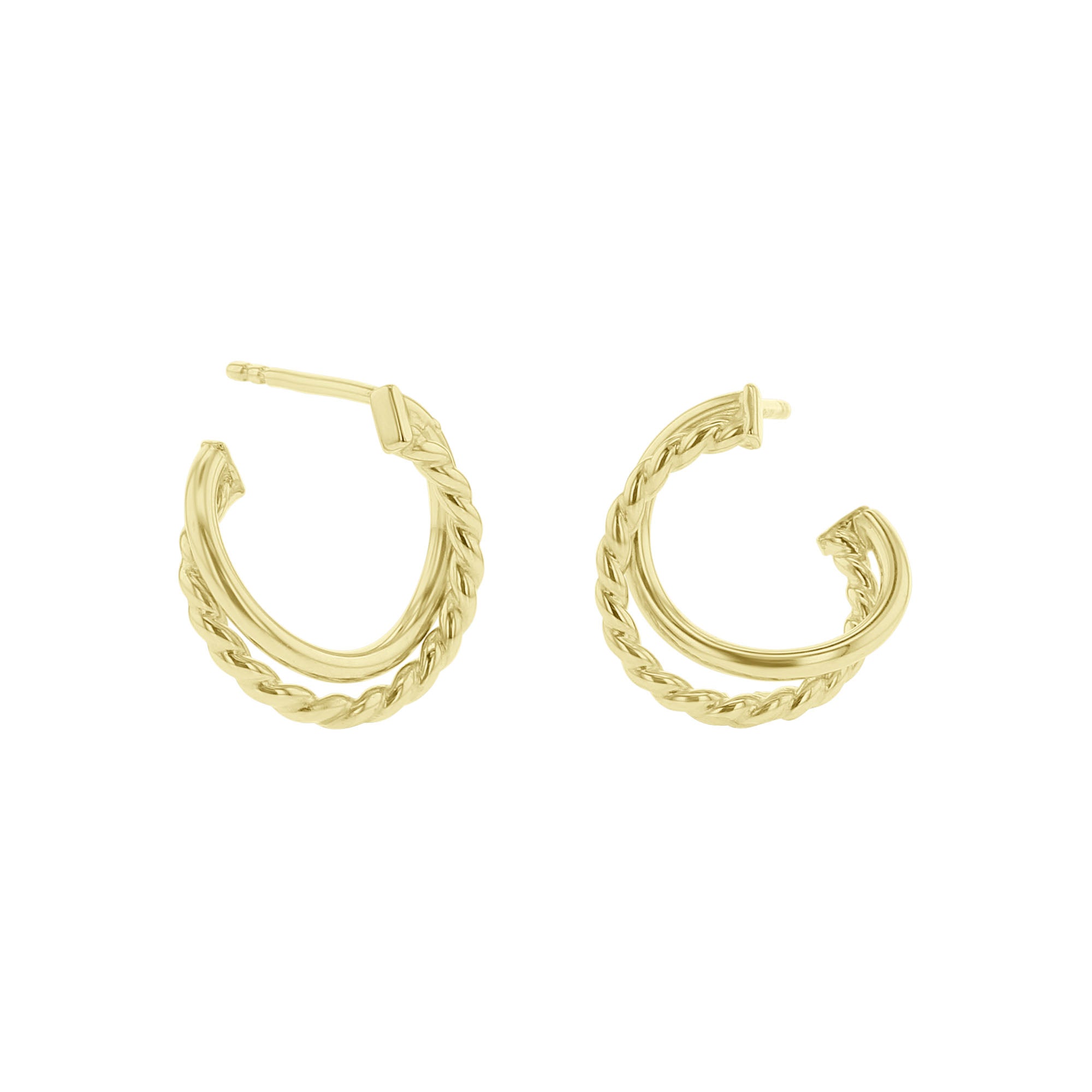 Delta Front Facing Gold Hoop Earrings