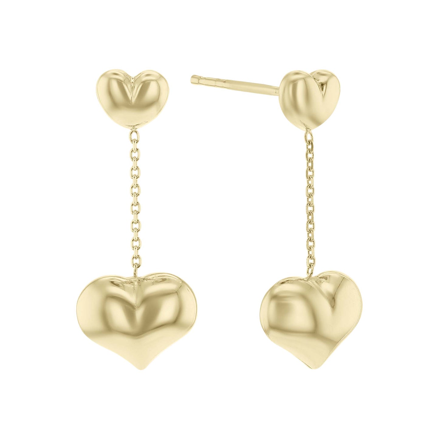 Maggie Mini Bubble Heart Gold Drop Earrings