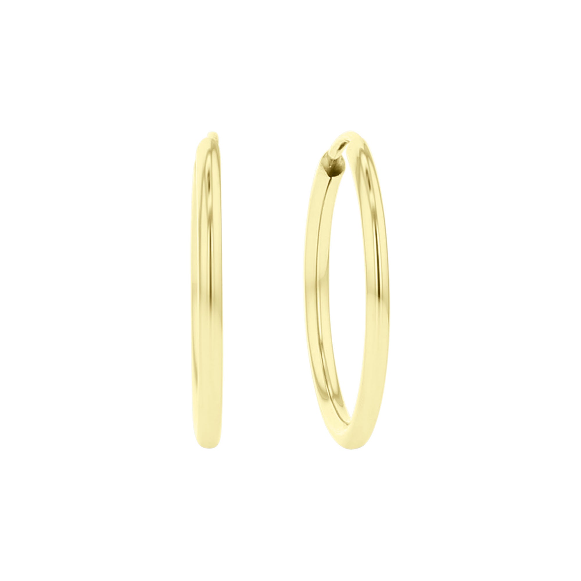 Chatham Gold Hoop Earrings - 15mm – Steven Singer Jewelers