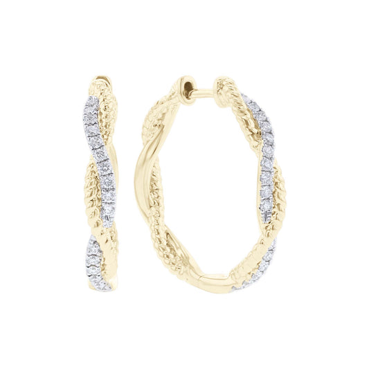 Joni Twisted Diamond Hoop Earrings
