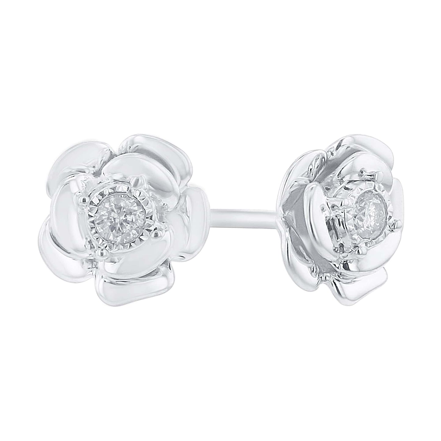 Silver Mirage Rosa Diamond Earrings