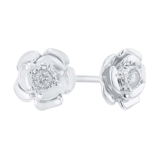 Silver Mirage Rosa Diamond Earrings