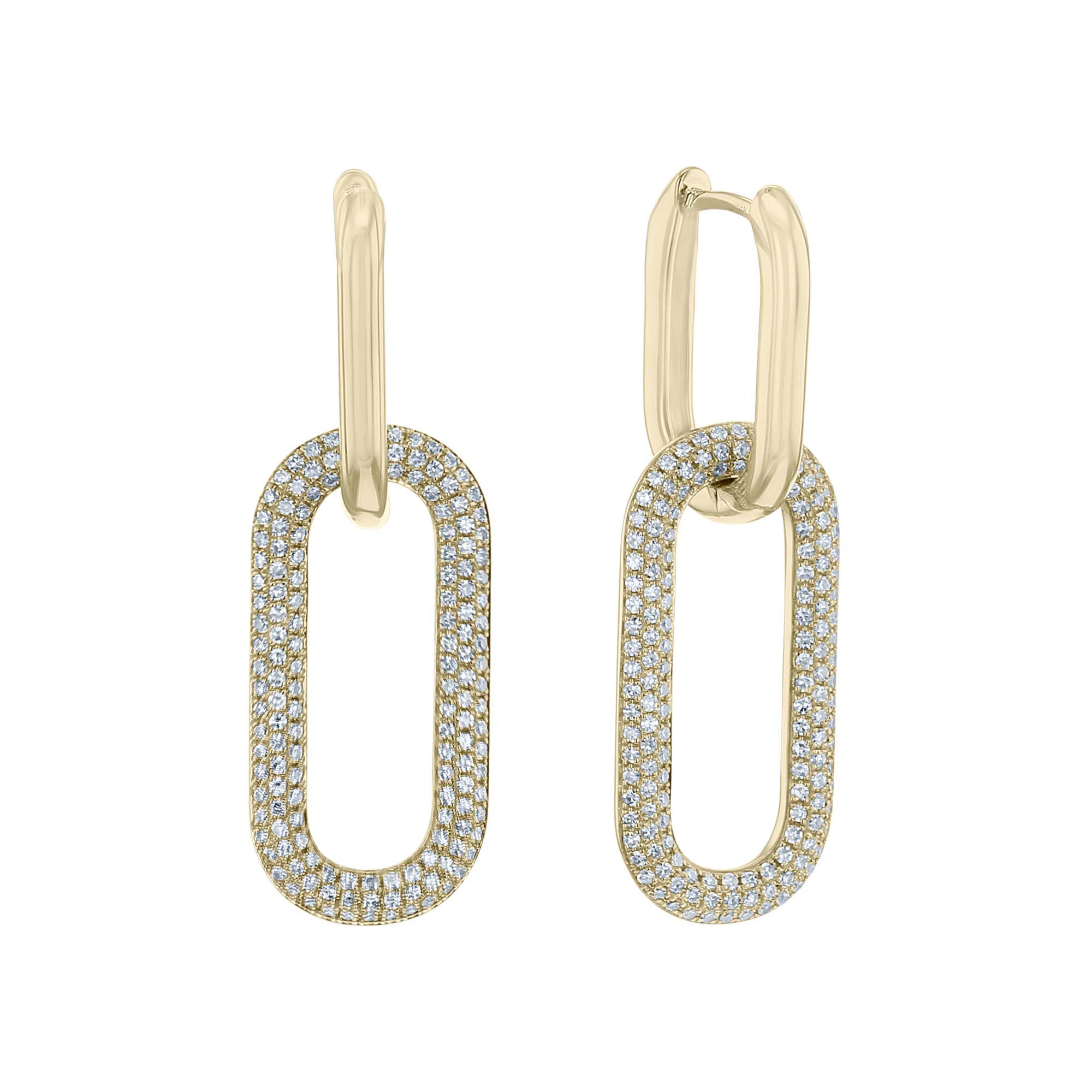 Parker Paper Clip Diamond Earrings