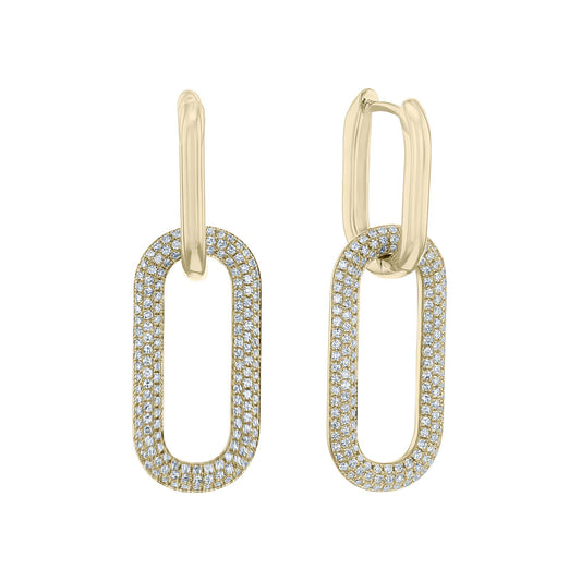 Parker Paper Clip Diamond Earrings