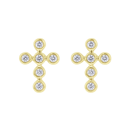 Blessed Cross Diamond Earrings