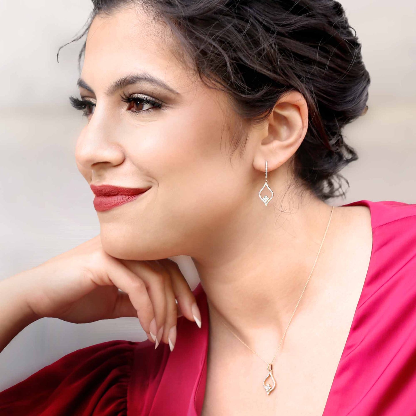 Open Cluster Pave Drop Earrings