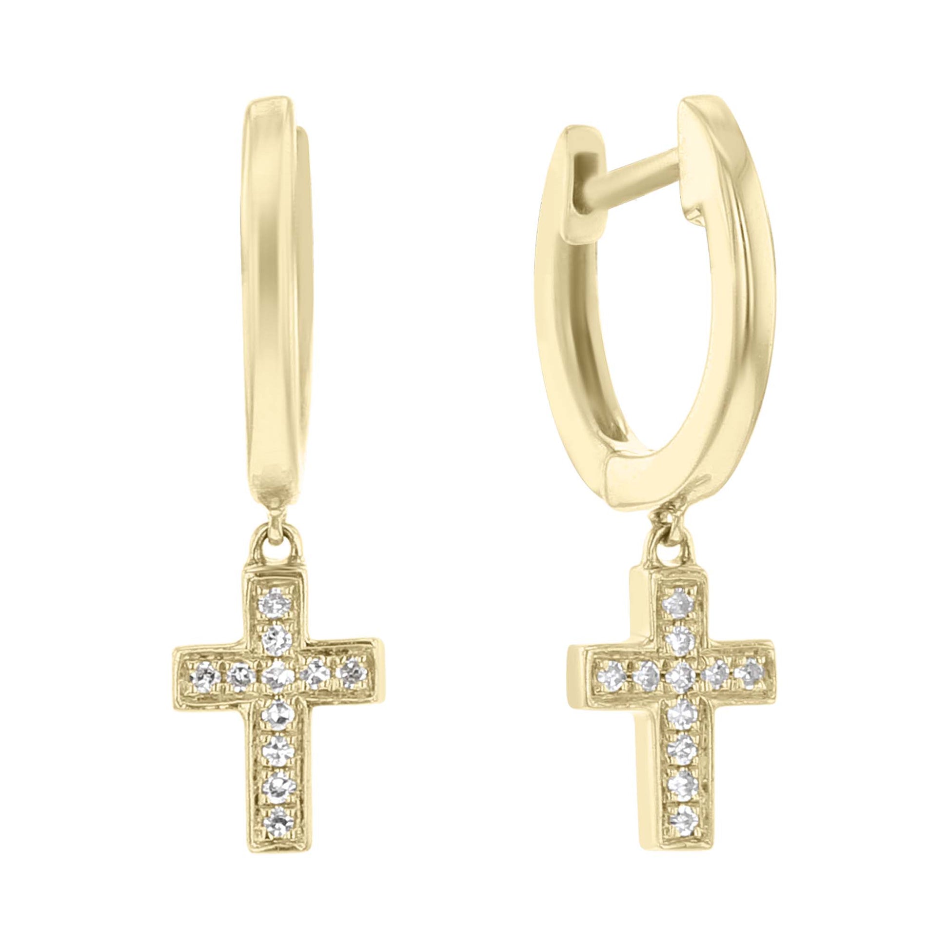Corey Cross Diamond Drop Earrings