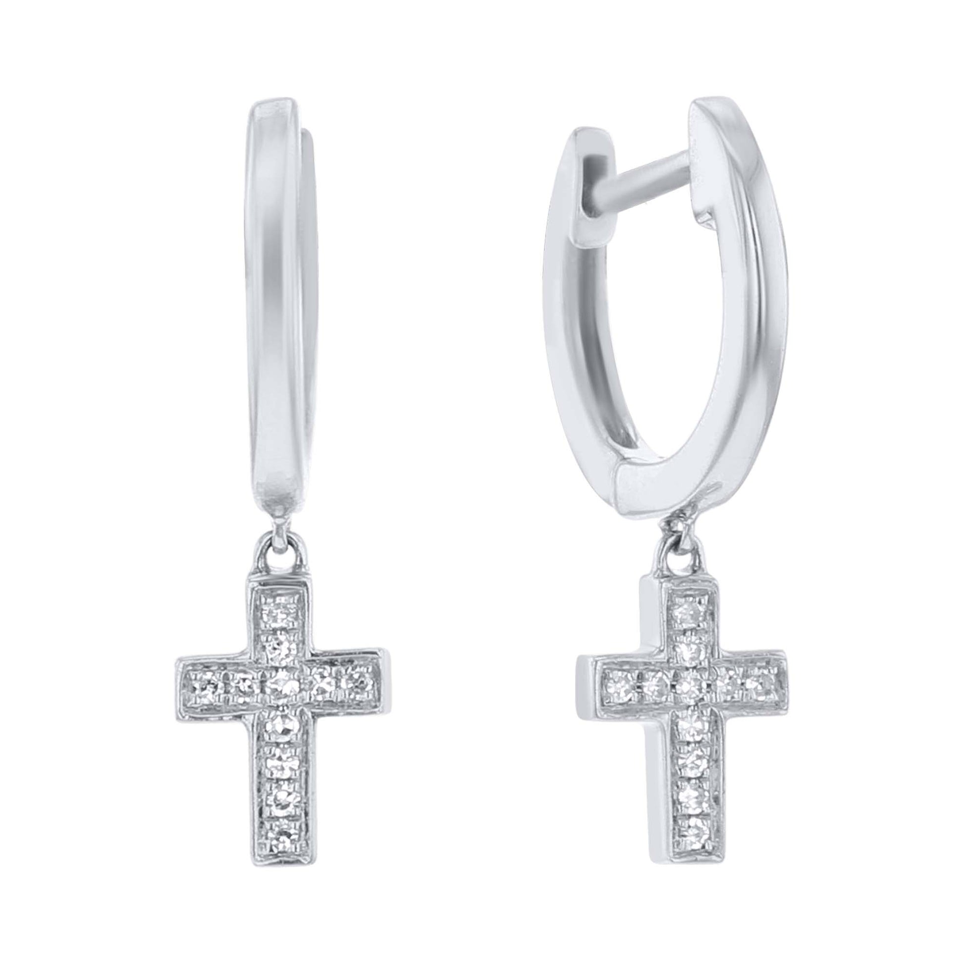 Corey Cross Diamond Drop Earrings