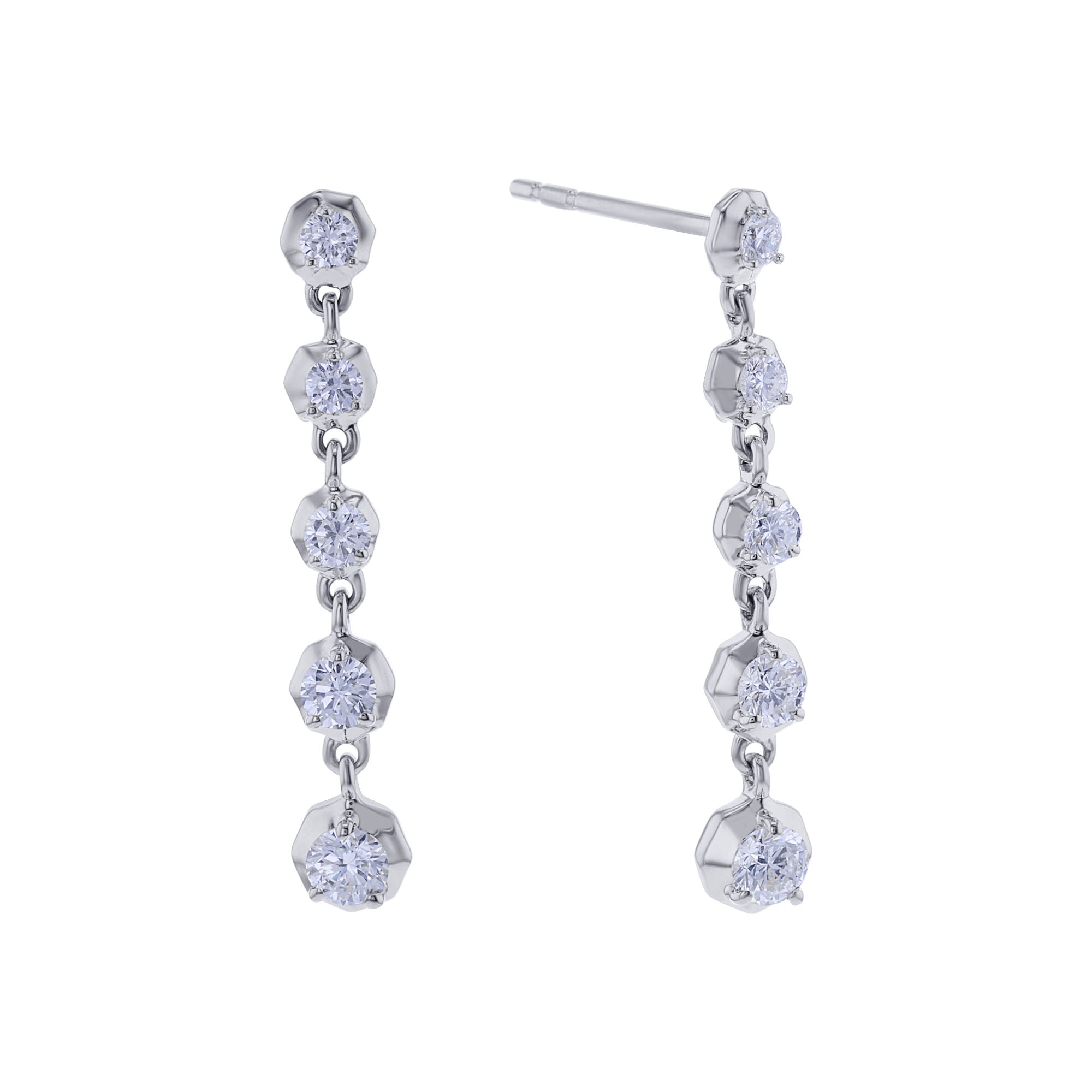 Kyla Graduated Diamond Drop Earrings