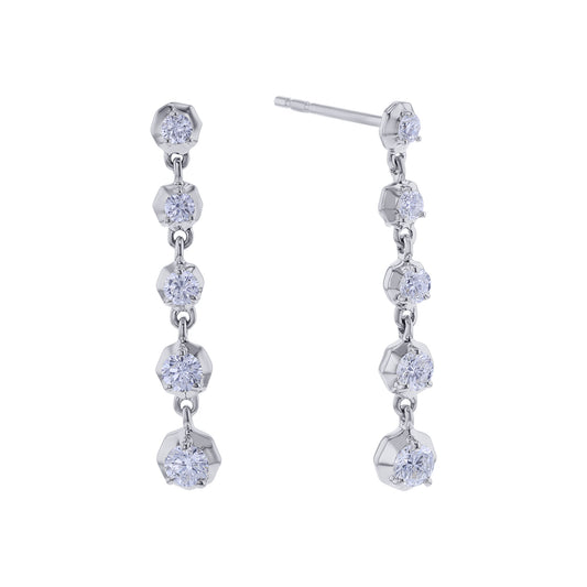 Kyla Graduated Diamond Drop Earrings