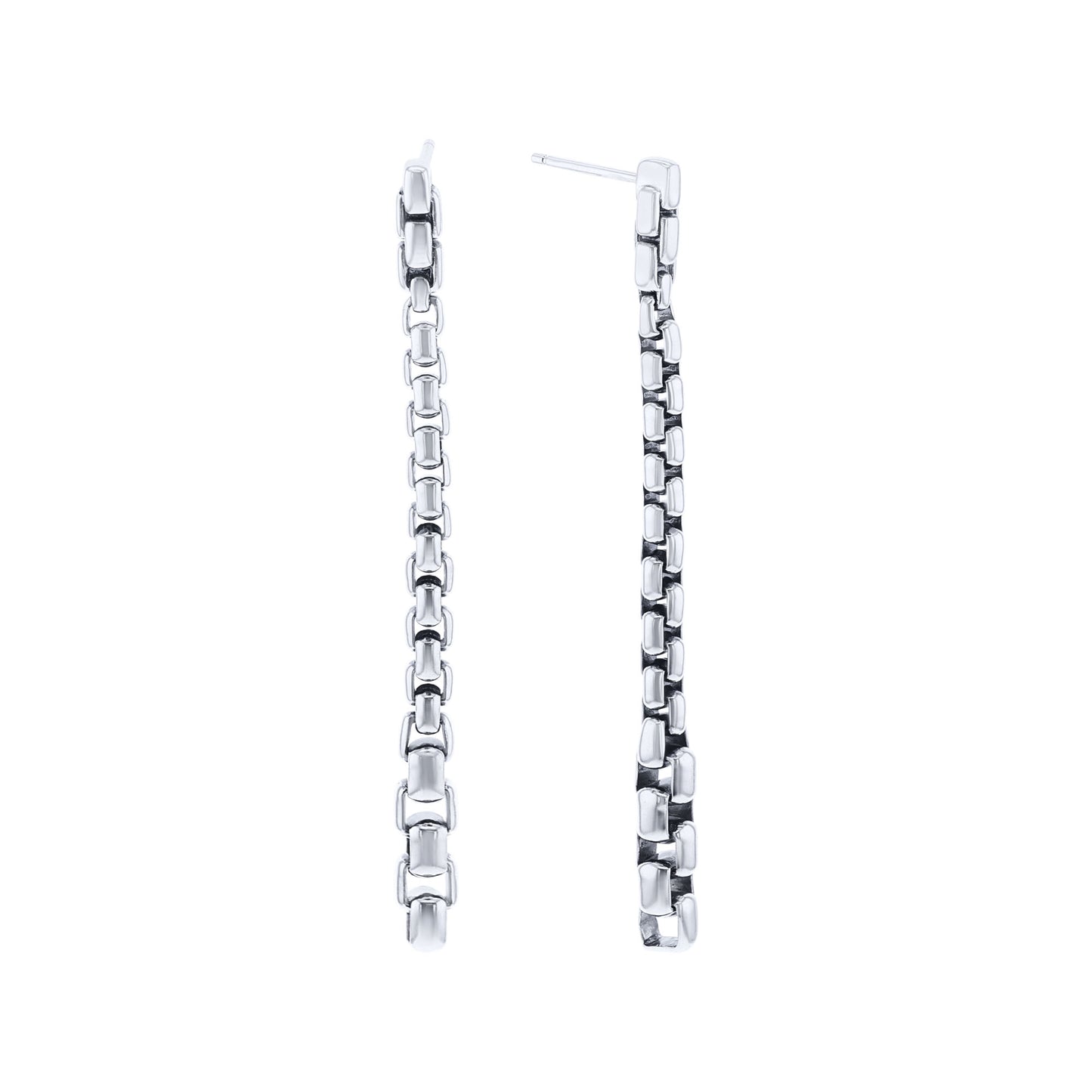 Silver Mariah Graduated Chain Drop Earrings