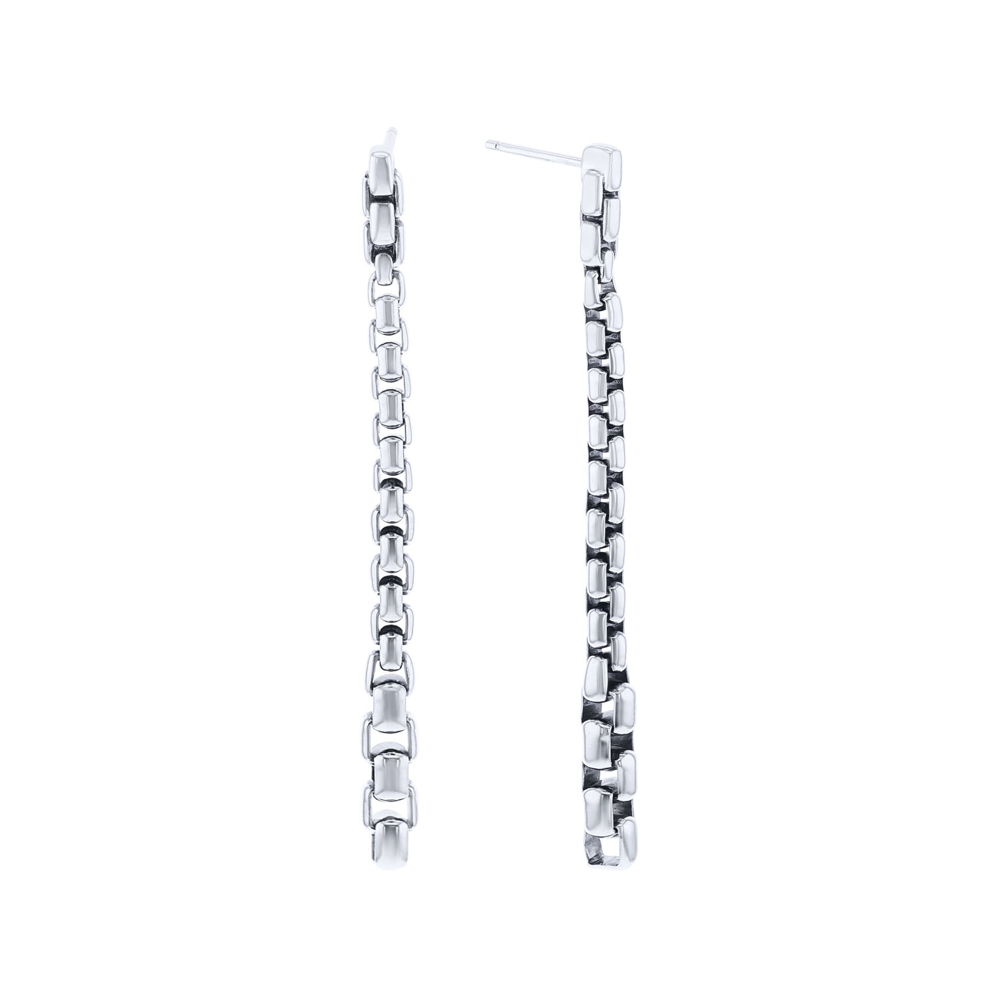Silver Mariah Graduated Chain Drop Earrings