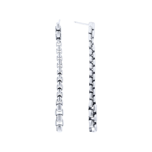 Silver Mariah Graduated Chain Drop Earrings